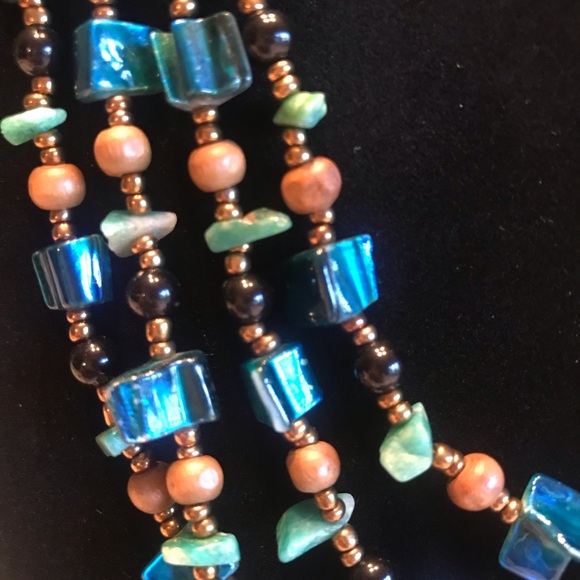 VINTAGE ABALONE NECKLACE FOUR GORGEOUS STRANDS - Picture 2 of 11